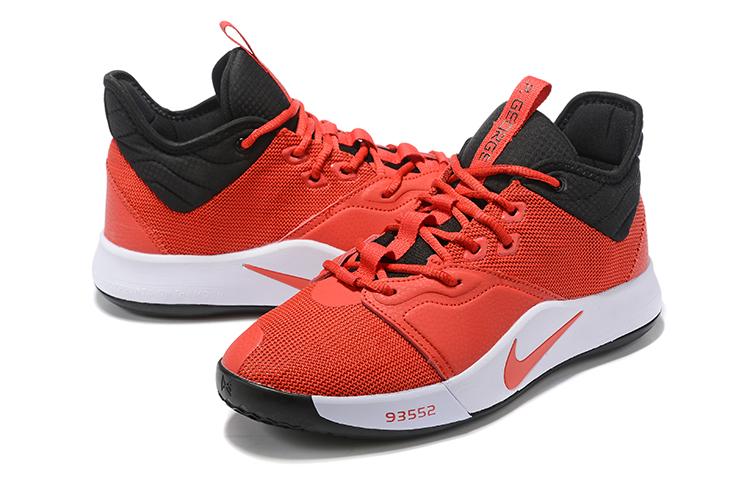 2019 Men Nike Paul George 3 Red Black White Shoes - Click Image to Close